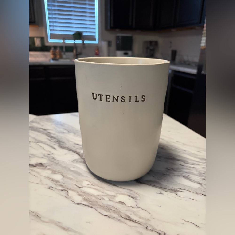 Hearth & Hand Cream Ceramic Utensil Crock